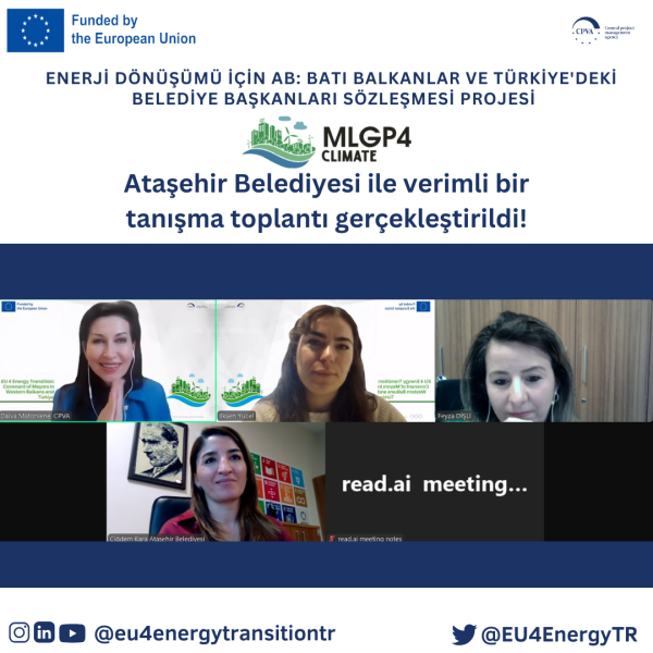 Ataşehir Belediyesi ile MLGP4Climate Tanışma Toplantısı Gerçekleştirildi!